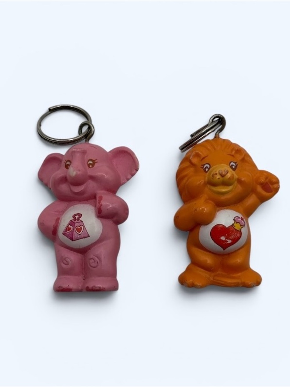 Source‎ Unknown Pink Elephant & Orange Lion Keychain Toys